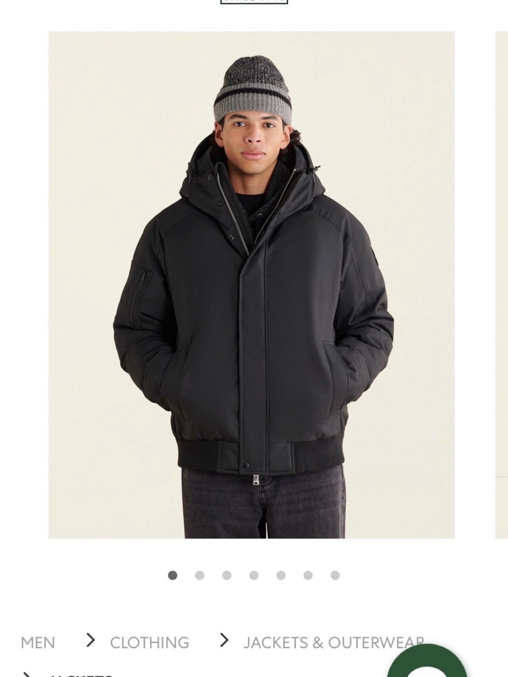 Roots Men’s Black Bomber Jacket with Hood